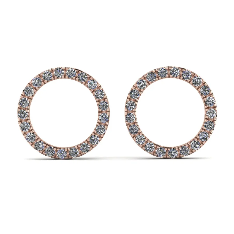 Luxury Gold Earrings For Upscale Fashion-Circle Stud Diamond Earring - Lucille No. 2