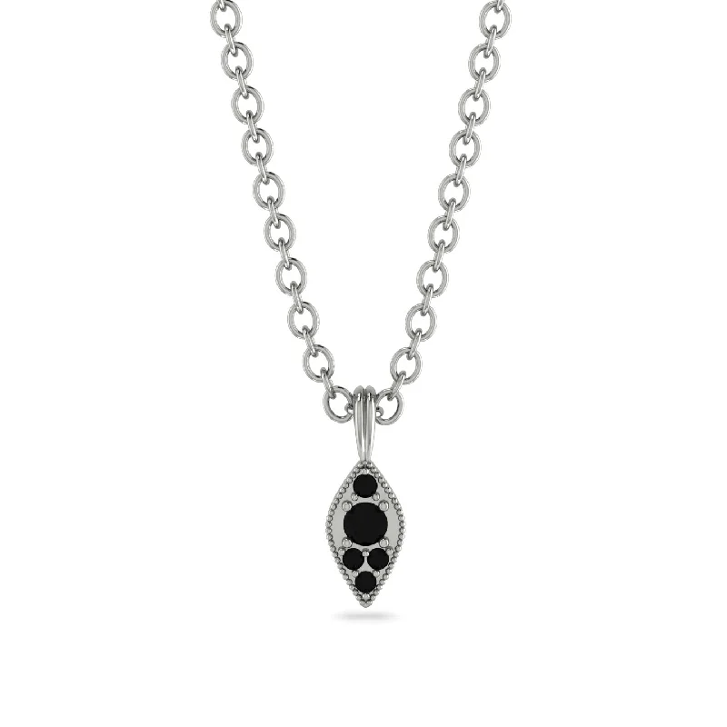 Milgrain Black Diamond Necklace - Jessie No. 39