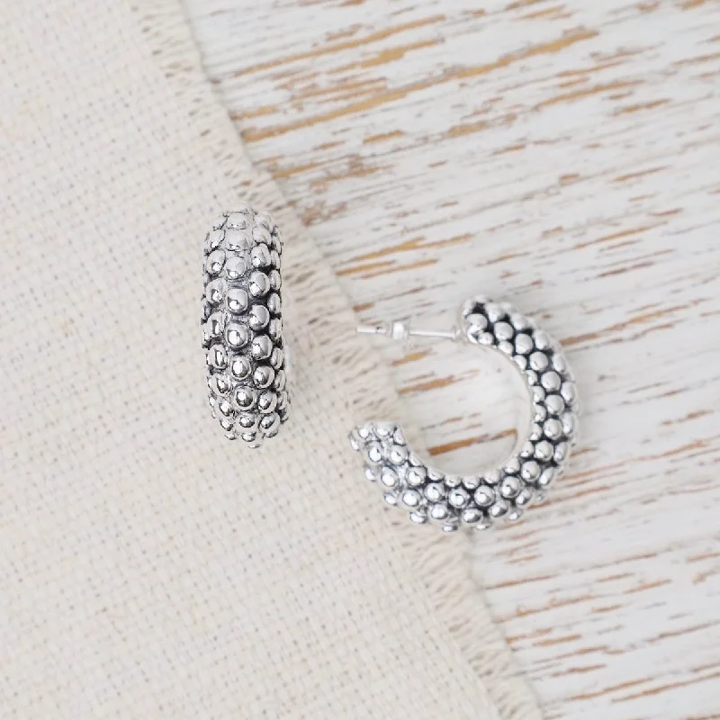 Cute Stud Earrings For Simple Style-Electroform Many Dots Hoops Earrings