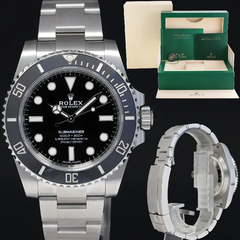 Trendy Sports Watches For Active Men-2018 MINT Rolex Submariner No-Date 114060 Steel Black Ceramic 40mm Watch Box