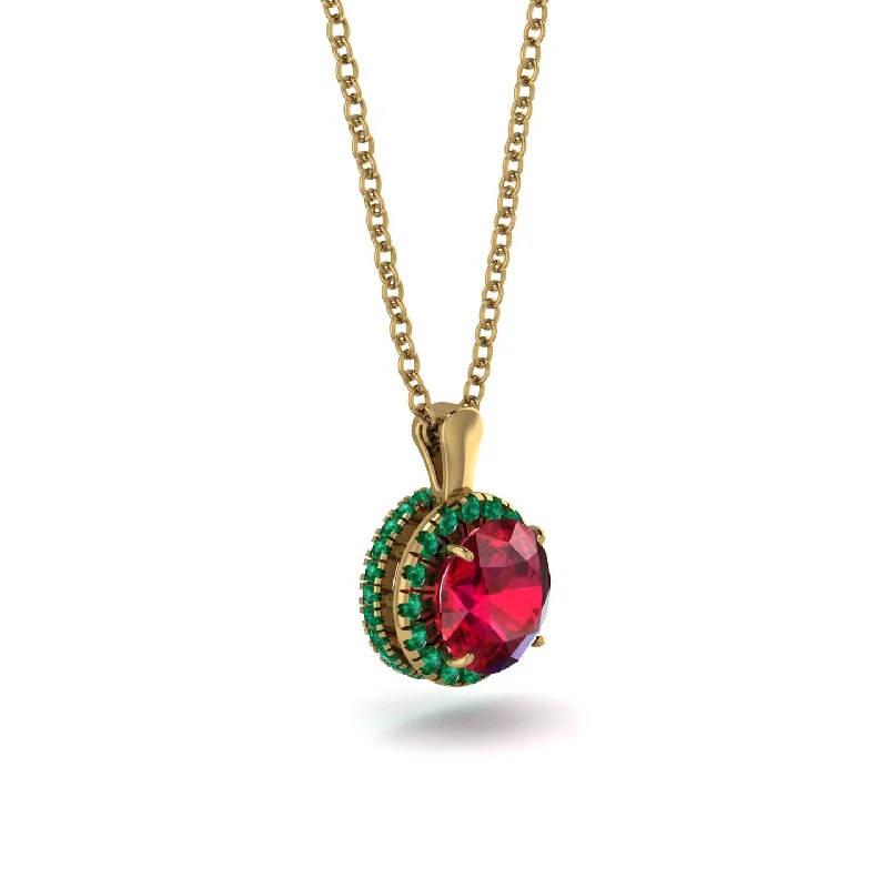 Hidden Halo Ruby Necklace - Catalina No. 25