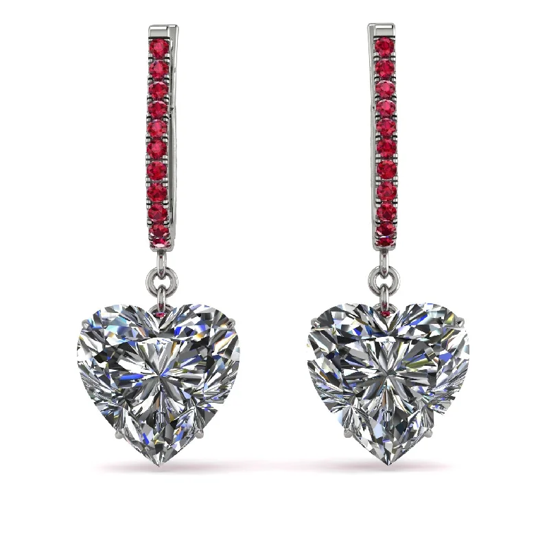 Colorful Earrings For Summer Fashion-Heart Diamond Earrings - Noelle No. 48