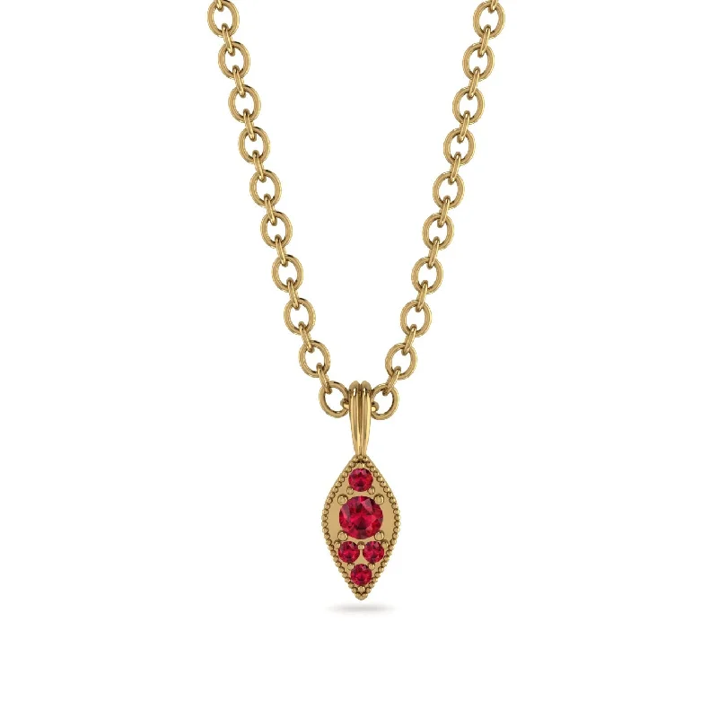 Milgrain Ruby Necklace - Jessie No. 55