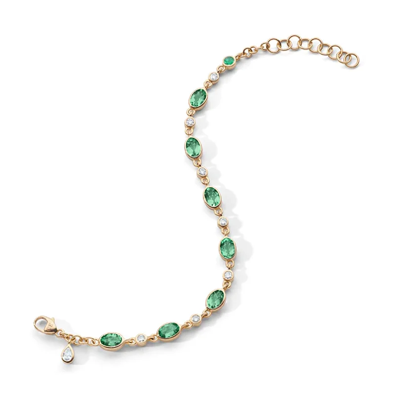 Sparkling Sapphire Bracelets For Bold Statements-Green Tourmaline Tennis Bracelet in 18K Gold