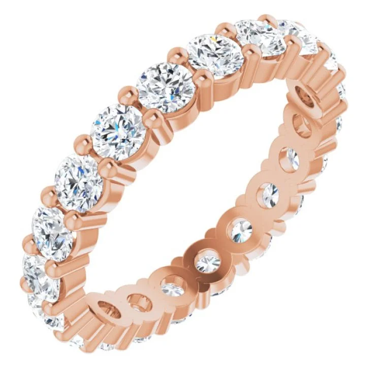 Unique Diamond Rings For Bold Statements-14K Rose 2 CTW Lab-Grown Diamond Eternity Band Size 7