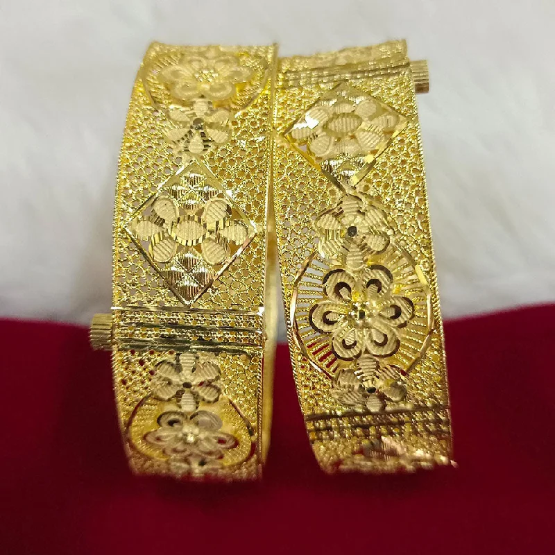 Timeless Gold Bangle Bracelets For Everyday Glam-Pari Art Jewellery Forming Openable Bangles Set