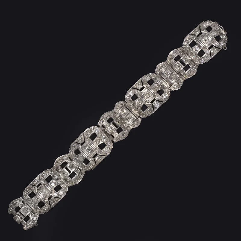 Trendy Beaded Friendship Bracelets For Casual Looks-RARE ANTIQUE 10.8ct OLD MINE PERUZZI CUT DIAMOND BRACELET VICTORIAN NATURAL