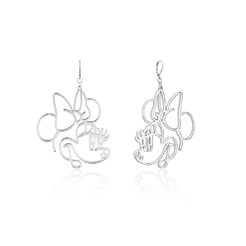 Artistic Earrings For Creative Looks-Disney Stainless Steel Minnie Mouse Wire Style 50mm Drop Earrings