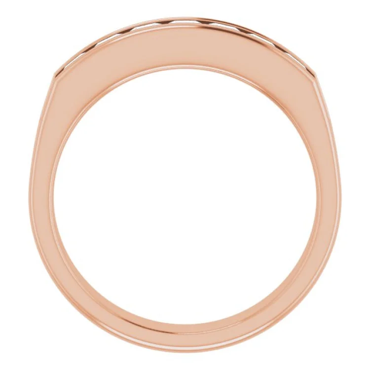 Timeless Rose Gold Wedding Rings For Elegant Appeal-14K Rose 1 1/8 CTW Natural Diamond Band