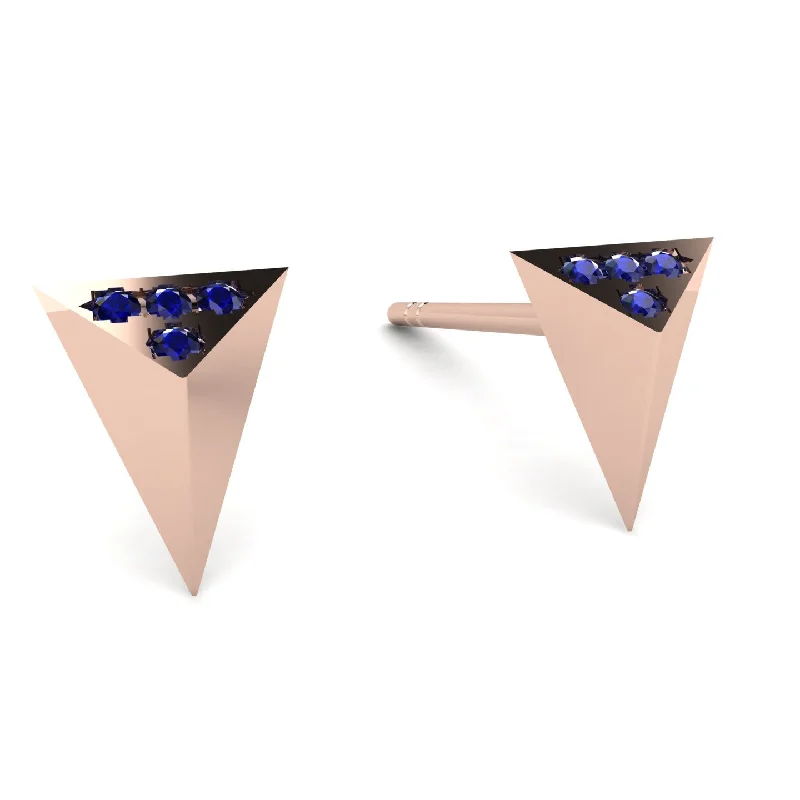 Sparkling Diamond Earrings For Special Occasions-Triangle Sapphire Earrings - Livia No. 14