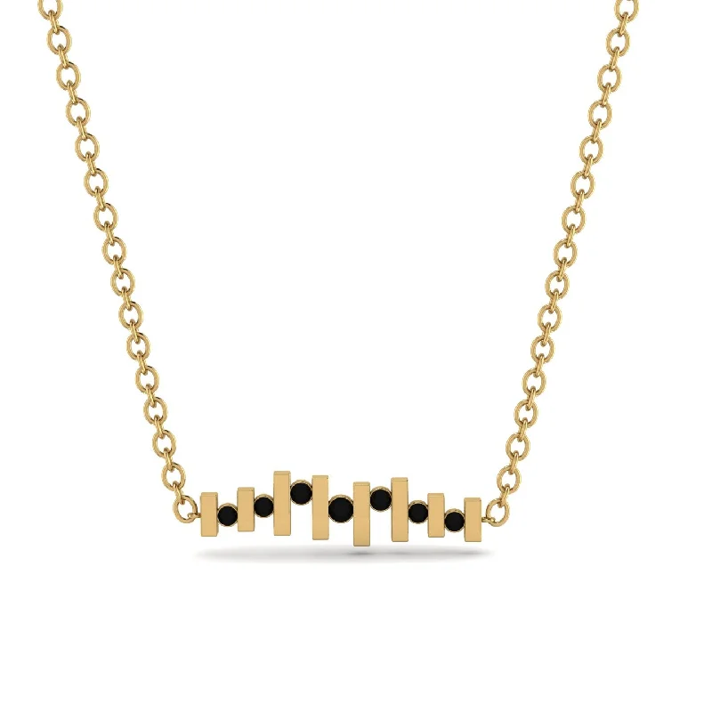 Bars Black Diamond Necklace - Mercy No. 7