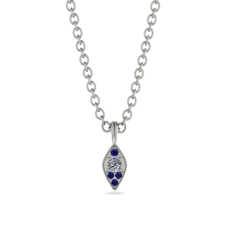 Milgrain Sapphire Necklace - Jessie No. 63