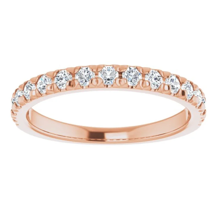 Timeless Wedding Bands For Everlasting Love-14K Rose 1/2 CTW Lab-Grown Diamond French-Set Anniversary Band