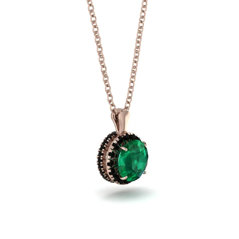 Hidden Halo Emerald Necklace - Catalina No. 35