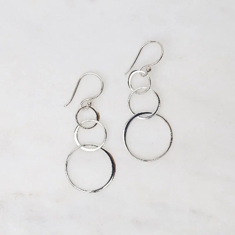 Stylish Diamond Earrings For Elegant Fashion-Three Circle of Life Earrings