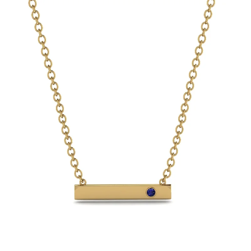 Sapphire Gold Necklace Bar - Crystal No. 13