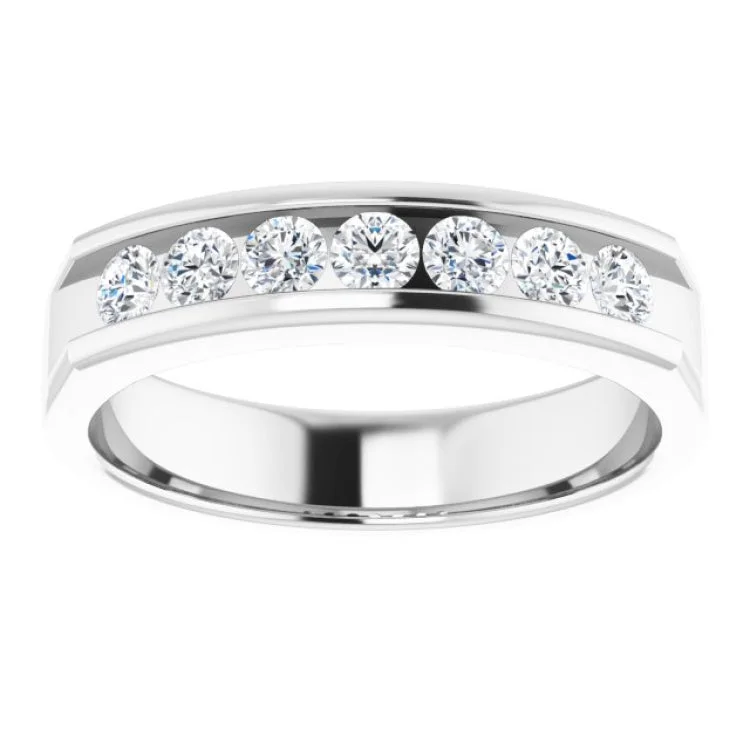 Simple Gemstone Wedding Rings For Elegant Wear-Platinum 3/4 CTW Natural Diamond Band