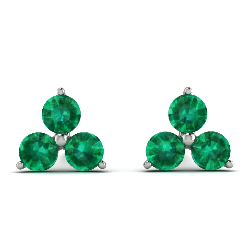 Luxury Crystal Earrings For Wedding Day-Minimalist Emerald Stud Earrings - Jillian No. 6