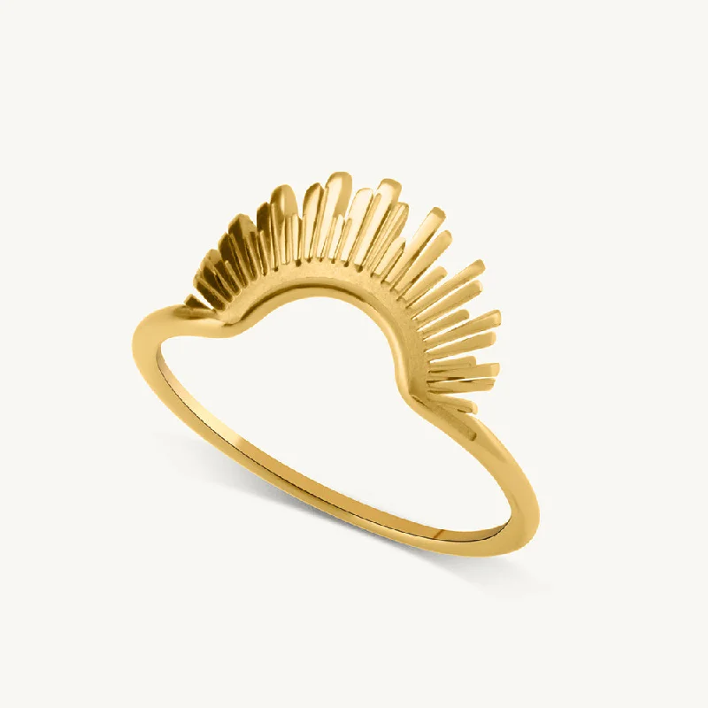 Luxury Gold Rings For Special Celebrations-Rising Sun Ring