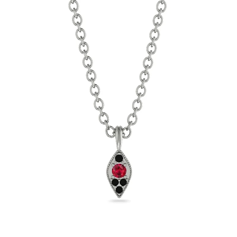 Milgrain Black Diamond Necklace - Jessie No. 42