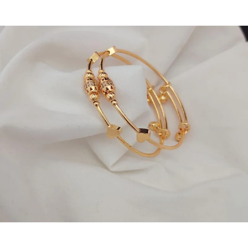 Timeless Platinum Bangles For Lasting Glam-Akruti Collection Gold Plated Adjustable Bangle Set