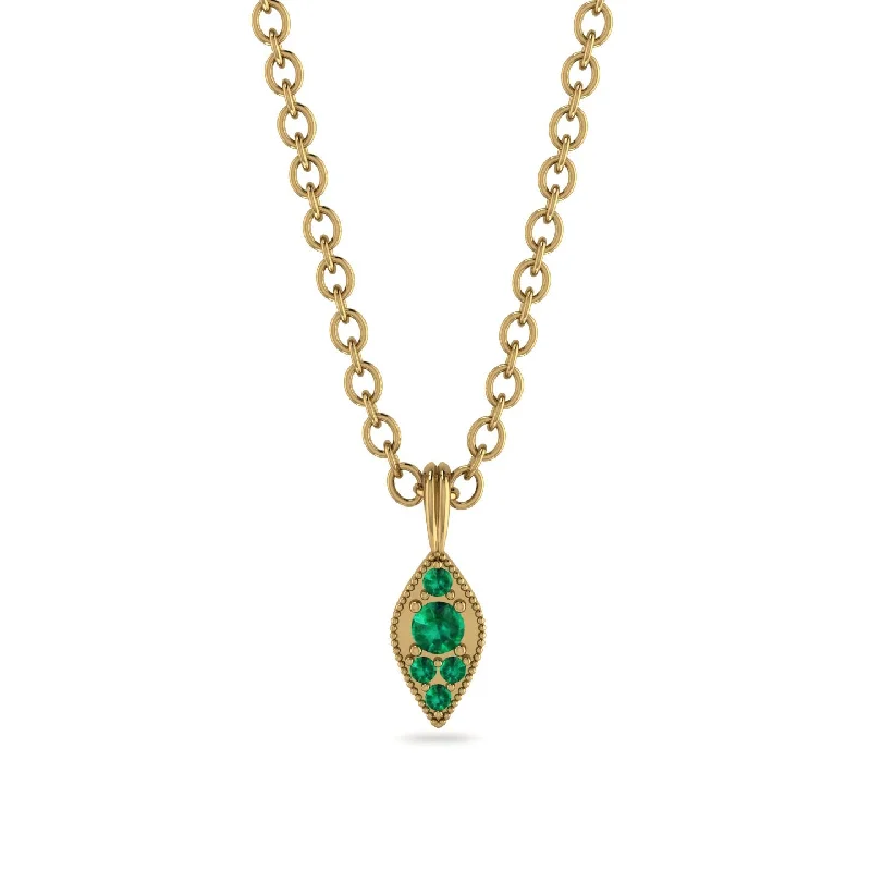 Milgrain Emerald Necklace - Jessie No. 19