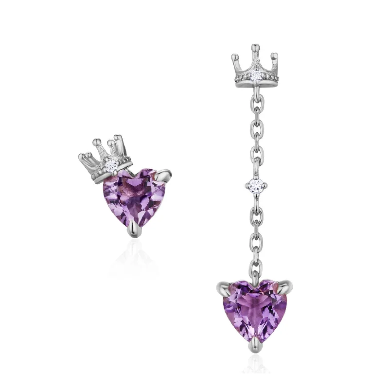 Customizable Earrings For Special Events-Heart of the Realm Amethyst Earrings