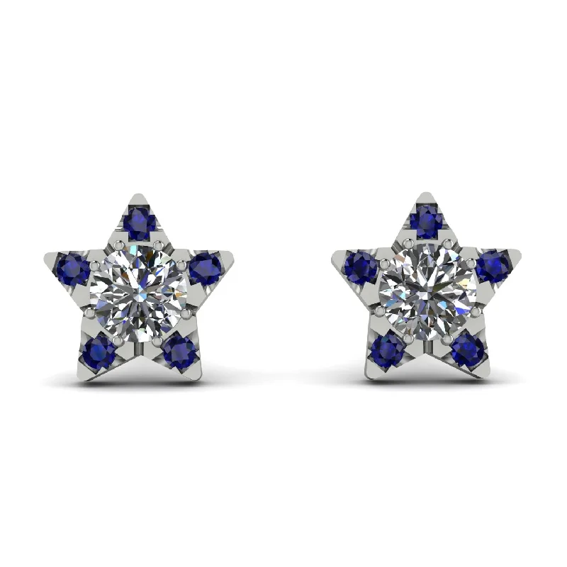 Unique Handmade Earrings For One-of-a-Kind Gifts-Star Halo Diamond Earrings - Zelda No. 63