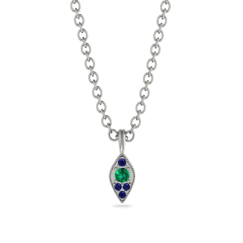 Milgrain Sapphire Necklace - Jessie No. 66