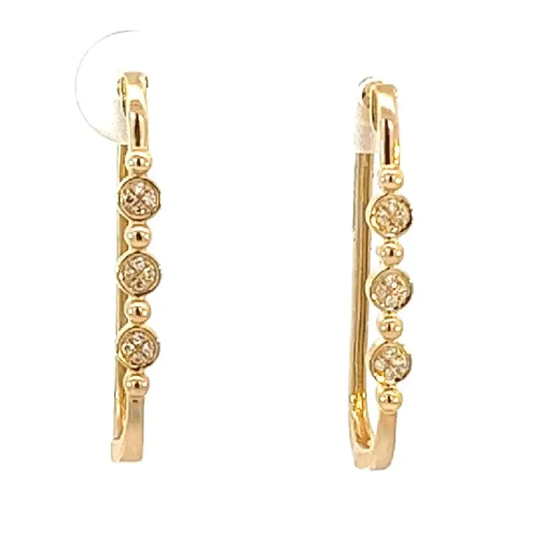 Elegant Beaded Earrings For Stylish Glam-Yellow Gold Paper ClipStyle Earrings with Diamonds