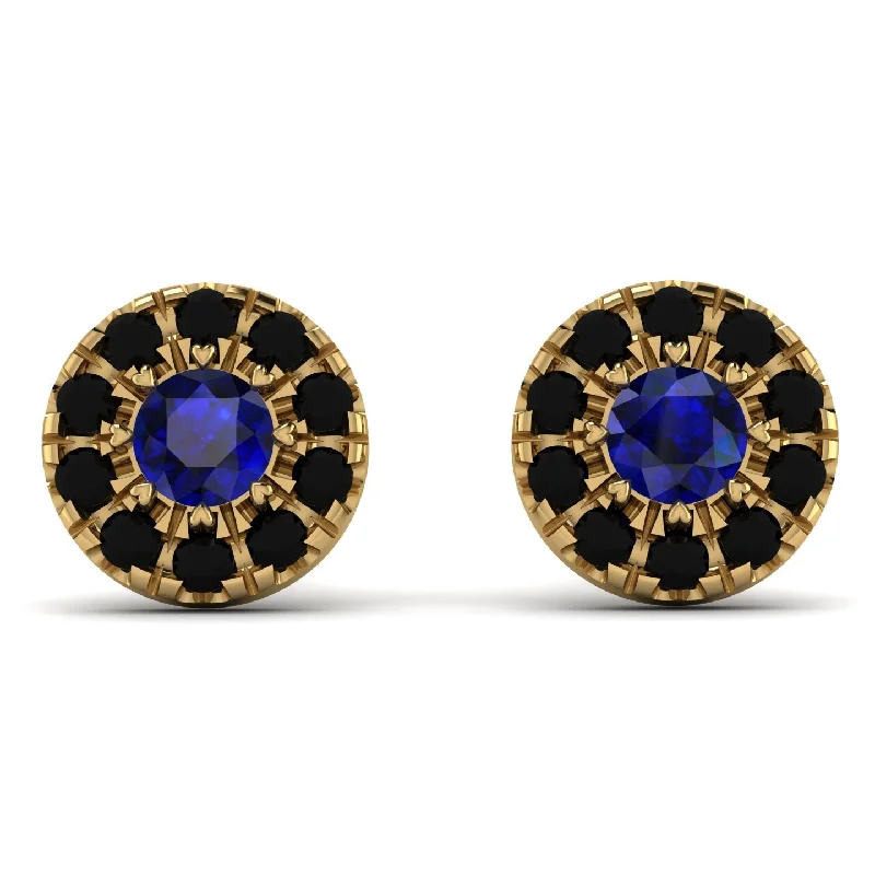 Minimalist Earrings For Everyday Style-Halo Sapphire Earrings - Heaven No. 43