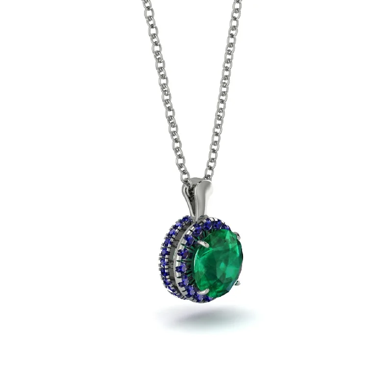 Hidden Halo Emerald Necklace - Catalina No. 66