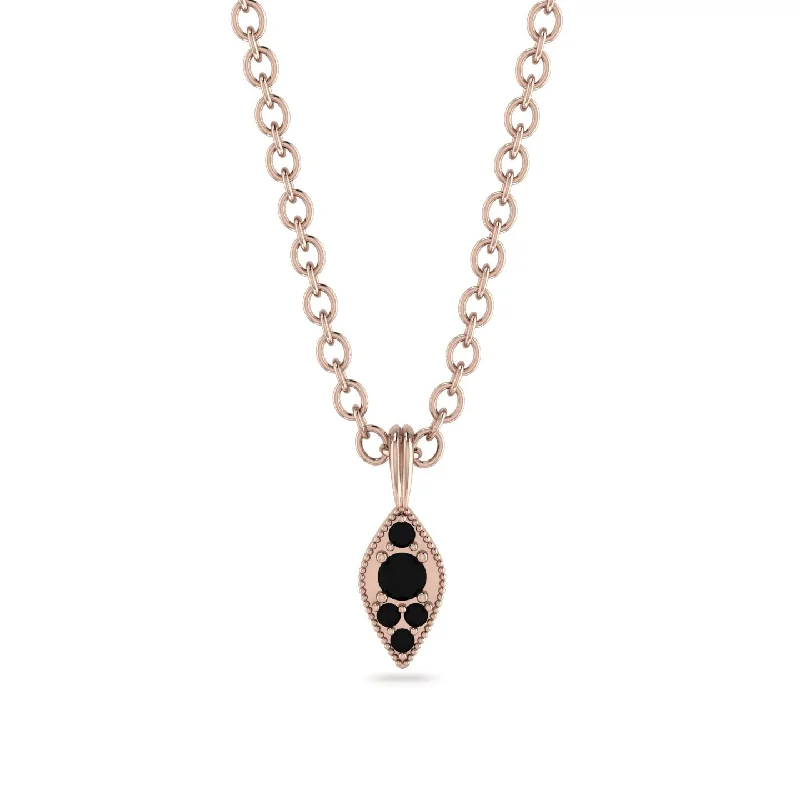 Milgrain Black Diamond Necklace - Jessie No. 38