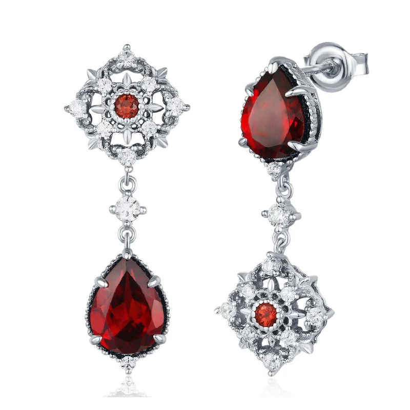 High-End Earrings For Luxury Fashionistas-Eternal Orbit Mozambique Garnet Earrings