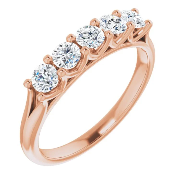 Classic Gold Wedding Rings For Lasting Love-14K Rose 5/8 CTW Lab-Grown Diamond Anniversary Band