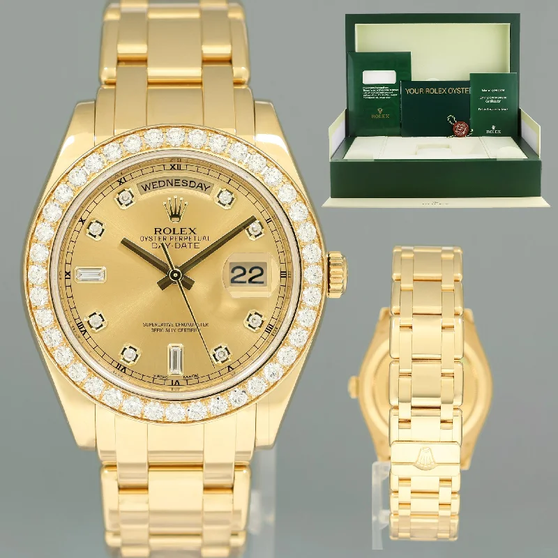 Smart Watches With Heart Rate Monitoring For Fitness-2010 MINT Rolex Masterpiece Champagne Diamond 18948 Yellow Gold Watch Box