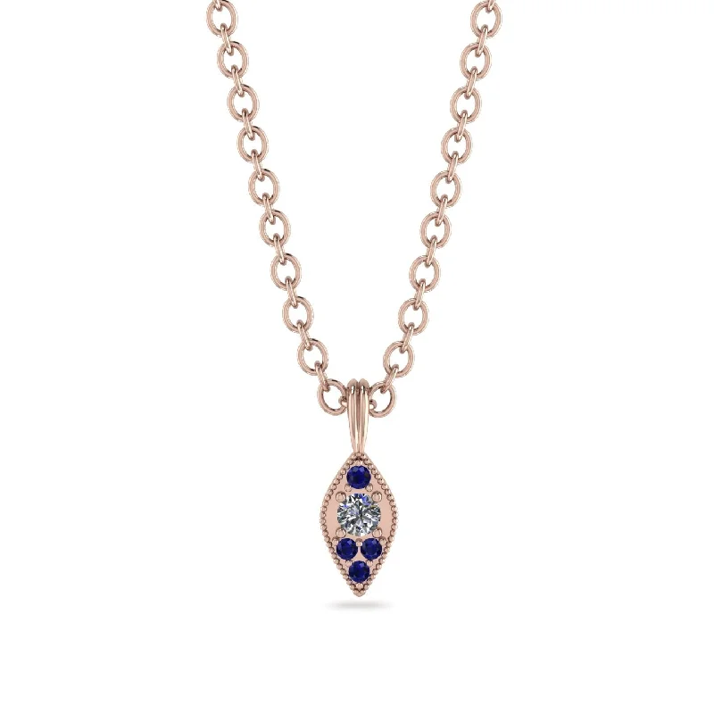 Milgrain Sapphire Necklace - Jessie No. 62