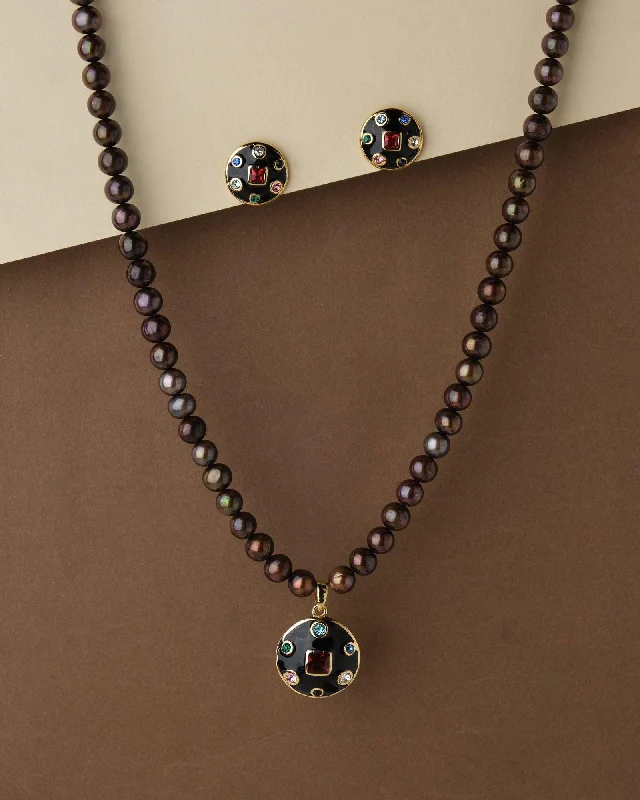 Multi Color Stone Necklace Set