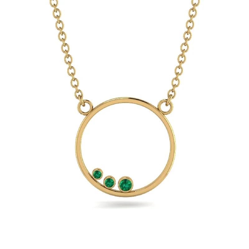 3 Emerald Round Necklace - Raina No. 4