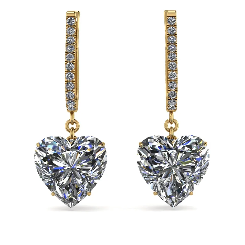 Sparkling Crystal Earrings For Night Glam-Heart Diamond Earrings - Noelle No. 1