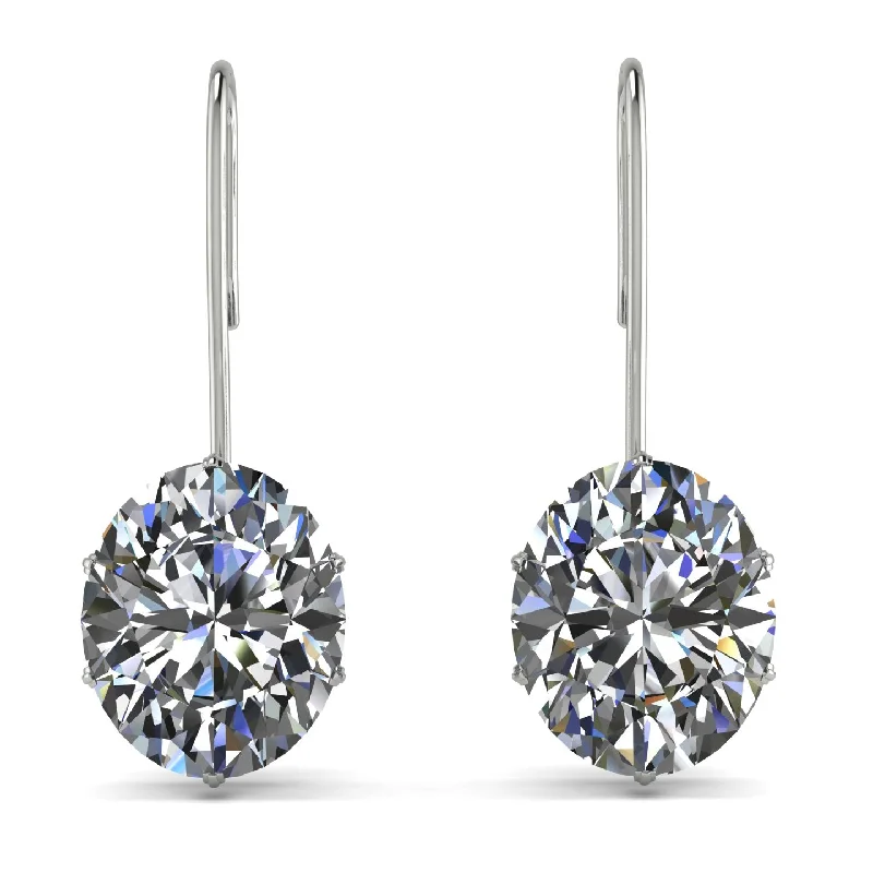 Sparkling Diamond Earrings For Special Occasions-Oval Hidden Halo Diamond Earrings - Gemma No. 63