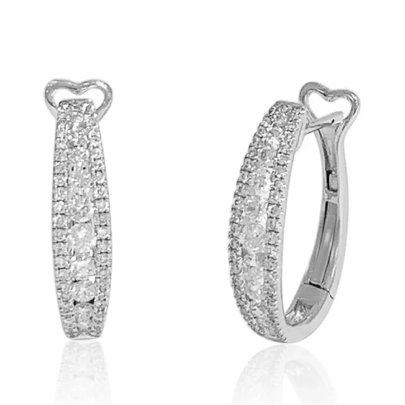 Vibrant Resin Earrings For Bold Fashion-White Gold Diamond Hoop Earrings