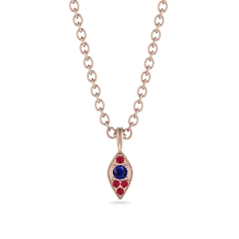 Milgrain Ruby Necklace - Jessie No. 59