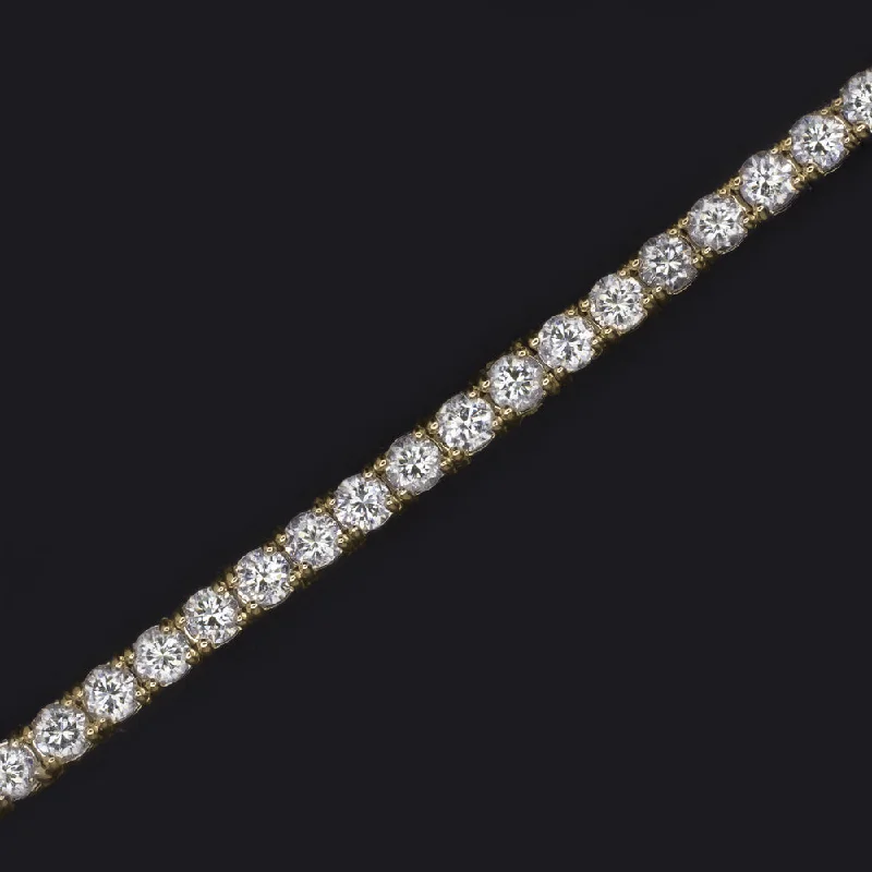 Stunning Gold-Set Tennis Bracelets For Bridal Wear-3 CARAT VERY GOOD CUT DIAMOND TENNIS BRACELET 14K YELLOW GOLD ROUND BRILLIANT