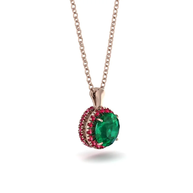 Hidden Halo Emerald Necklace - Catalina No. 50