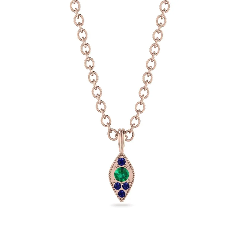 Milgrain Sapphire Necklace - Jessie No. 65