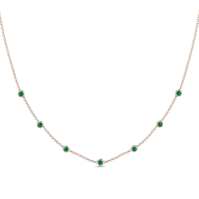 Minimalist Bezel Emerald Necklace - Liv No. 5