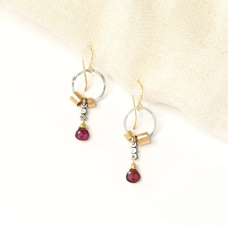 Gold Drop Earrings For Luxurious Fashion-Garnet Drip Earrings