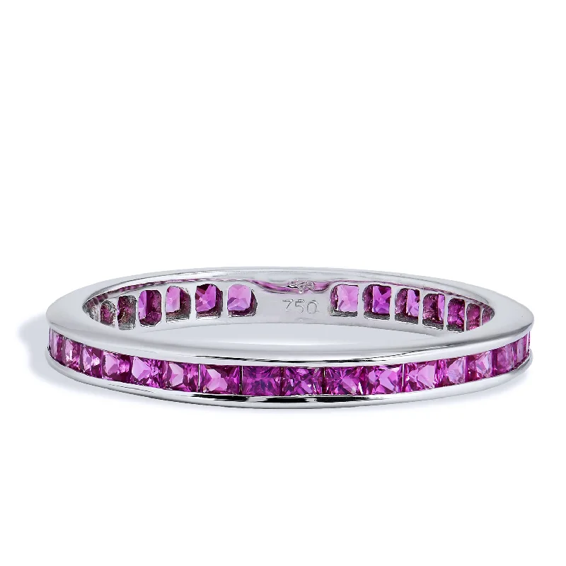 Custom Engagement Rings For Personalized Proposals-Pink Sapphire Band