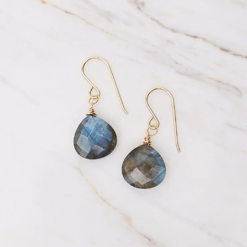 Silver Earrings For Luxurious Glam-Labradorite Drops Earrings